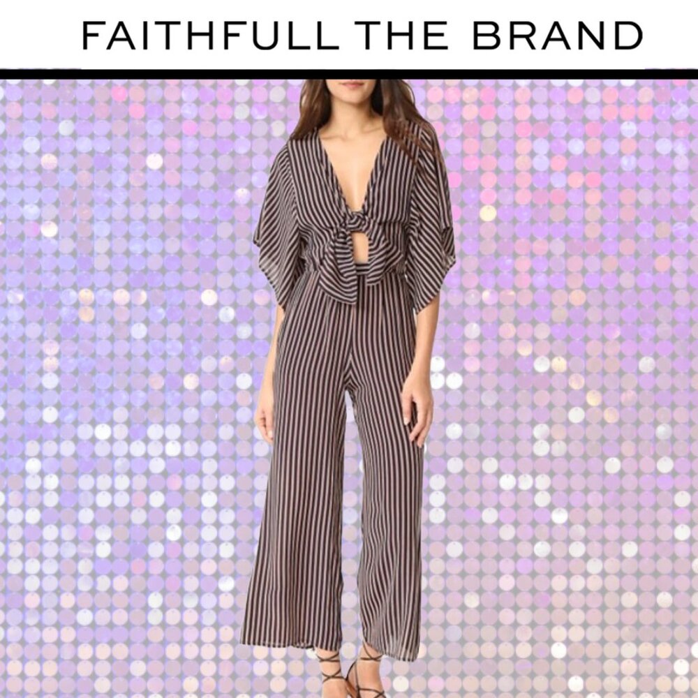 Faithfull The Brand - Tilos Jumpsuit in San Marino Stripe - Size 8